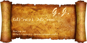 Gönczi János névjegykártya