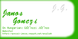 janos gonczi business card